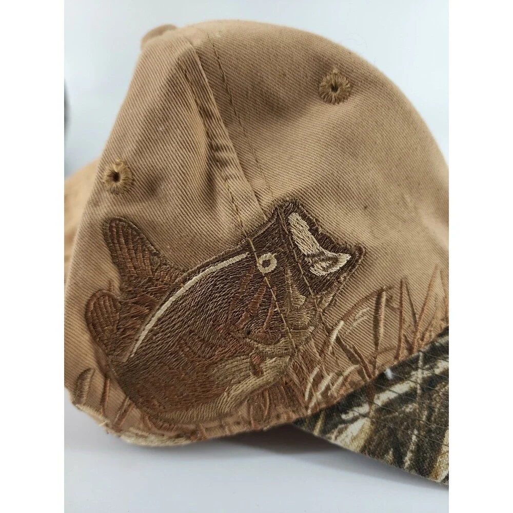 Big Mouth Bass Camo Strapback. HQS llc  brown / tan baseball cap